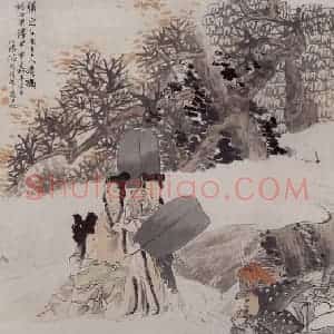 1884年 任伯年《出游图》国画人物写意作品图片赏析