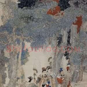 1880年 任伯年《华祝三多图》国画人物写意作品图片赏析