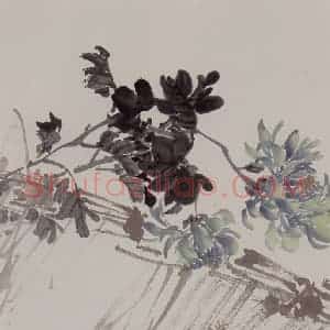 清代 任伯年《花鸟册二帧》国画花鸟写意作品图片赏析