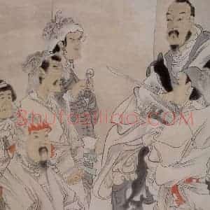 1881年 任伯年《仿陈老莲人物图》国画人物写意作品图片赏析