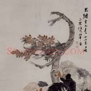 1881年 任伯年《吉祥如意》国画花鸟写意作品图片赏析