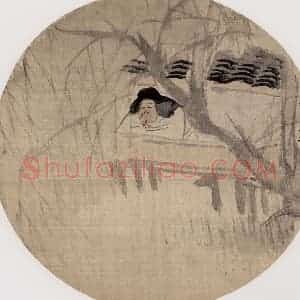 清代 任伯年《人物小景》国画花鸟写意作品图片赏析