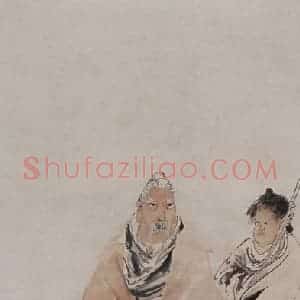 清代 任伯年《老子骑牛图》国画人物写意作品图片赏析