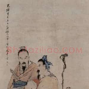 1881年 任伯年《三星图》国画人物写意作品图片赏析