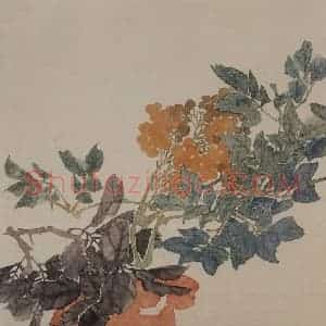 1882年 任伯年《没骨花卉册十二开》国画花鸟写意作品图片赏析