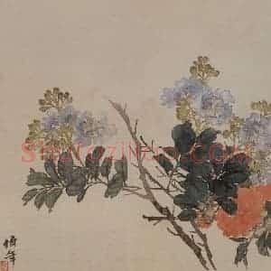 1882年 任伯年《没骨花卉册十二开》国画花鸟写意作品图片赏析