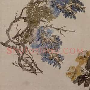 1882年 任伯年《没骨花卉册十二开》国画花鸟写意作品图片赏析
