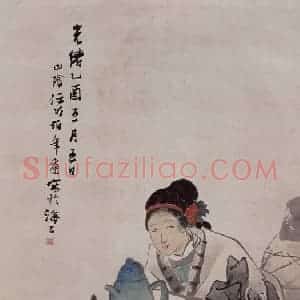 清代 任伯年《钟馗小酌图》国画人物写意作品图片赏析