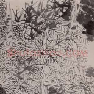 清代 任伯年《树石图》国画花鸟作品图片赏析