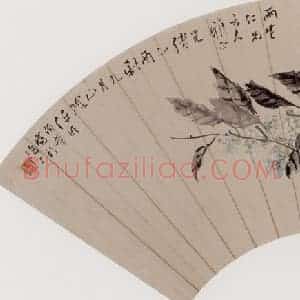清代 任伯年《横枝双禽》国画花鸟作品图片赏析
