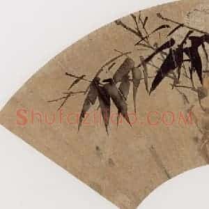 清代 任伯年《竹石禽影》国画花鸟作品图片赏析