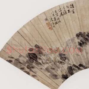 清代 任伯年《野塘群鹭》国画花鸟作品图片赏析