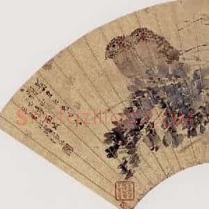 清代 任伯年《藤花双鸟》国画花鸟作品图片赏析