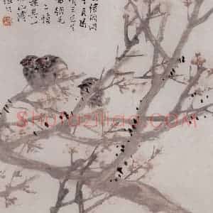 清代 任伯年《雪焦寒梅图》国画花鸟作品图片赏析