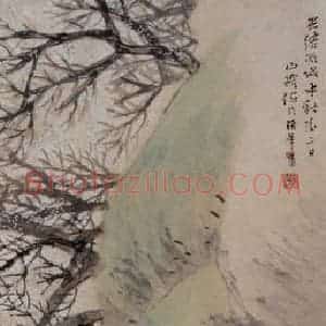 清代 任伯年《桃源问津图》国画人物作品图片赏析