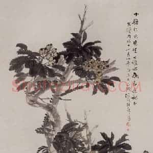 清代 任伯年《枇杷雉鸡》国画花鸟作品图片赏析