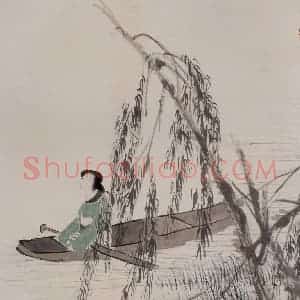 清代 任伯年《仕女图册十二开》国画人物作品图片赏析