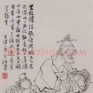 清代 任伯年《水墨人物上水十二开》国画人物作品图片赏析