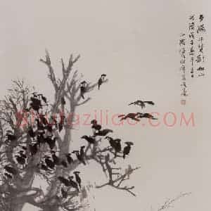 清代 任伯年《归牧图》国画人物作品图片赏析