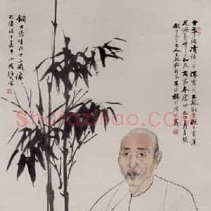 清代 任伯年《岑铜士肖像》国画人物作品图片赏析