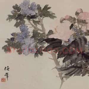 清代 任伯年《花卉册》国画花鸟作品图片赏析