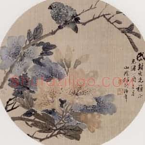 清代 任伯年《花鸟册五开》国画花鸟作品图片赏析