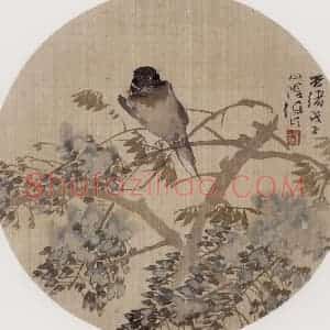清代 任伯年《花鸟册五开》国画花鸟作品图片赏析