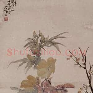 清代 任伯年《三鸡图》国画花鸟作品图片赏析