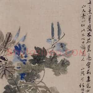 清代 任伯年《蔬果册八开》国画花鸟作品图片赏析