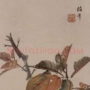 清代 任伯年《花果册八开》国画花鸟作品图片赏析