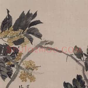 清代 任伯年《花果册八开》国画花鸟作品图片赏析