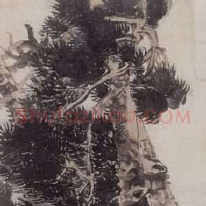 清代 任伯年《小红低唱我吹箫》国画人物作品图片赏析