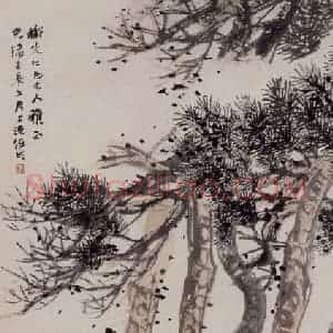 1892年 任伯年《秋声赋》国画人物写意作品图片赏析