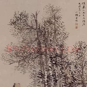 1892年 任伯年《春江放鸭》国画人物写意作品图片赏析