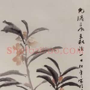 1892年 任伯年《花卉图》国画人物写意作品图片赏析