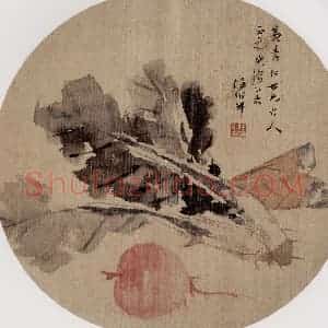 1895年 任伯年《时蔬图》国画花鸟写意作品图片赏析