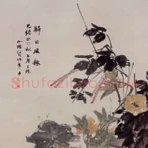 1893年 任伯年《归田风趣图》国画花鸟写意作品图片赏析