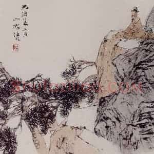 1895年 任伯年《人物册三开》国画人物写意作品图片赏析