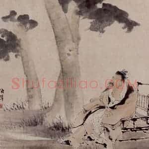 清代 任伯年《人物仕女册八开》国画人物写意作品图片赏析