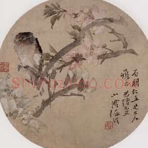 1889年 任伯年《花鸟图》国画花鸟写意作品图片赏析