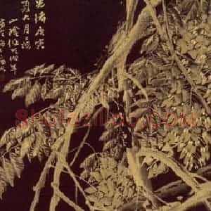 1890年 任伯年《金笔花鸟六条屏》国画花鸟写意作品图片赏析