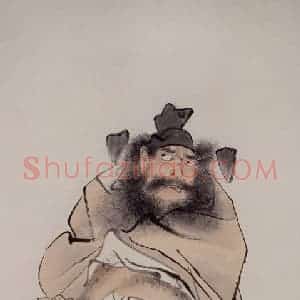 1891年 任伯年《钟进士像》国画人物写意作品图片赏析