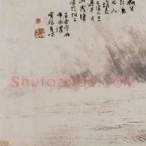 1889年 任伯年《赤壁夜游图》国画山水写意作品图片赏析