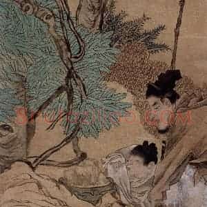 1891年 任伯年《人物故事条屏》国画人物写意作品图片赏析