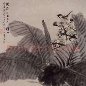 1891年 任伯年《南粤冬色》国画花鸟写意作品图片赏析