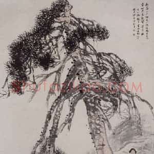 1891年 任伯年《东山丝竹图》国画人物写意作品图片赏析