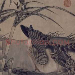宋代 赵佶《柳鸦芦雁图》国画花鸟作品图片赏析