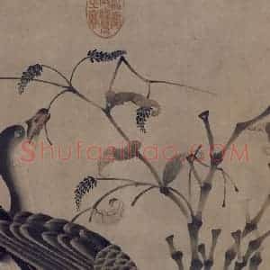 宋代 赵佶《柳鸦芦雁图》国画花鸟作品图片赏析