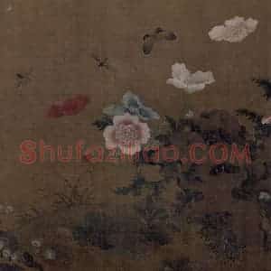 宋代 艳艳女史《花卉草虫图》国画花鸟作品图片赏析