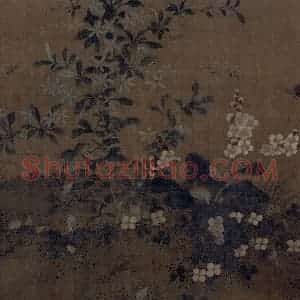 宋代 艳艳女史《花卉草虫图》国画花鸟作品图片赏析
